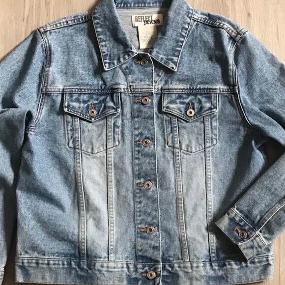 REFLECT JEANS VINTAGE 1990s CASUAL MEDIUM-WASH DENIM JEAN JACKET WOMEN'S SIZE XL - Picture 3 of 11